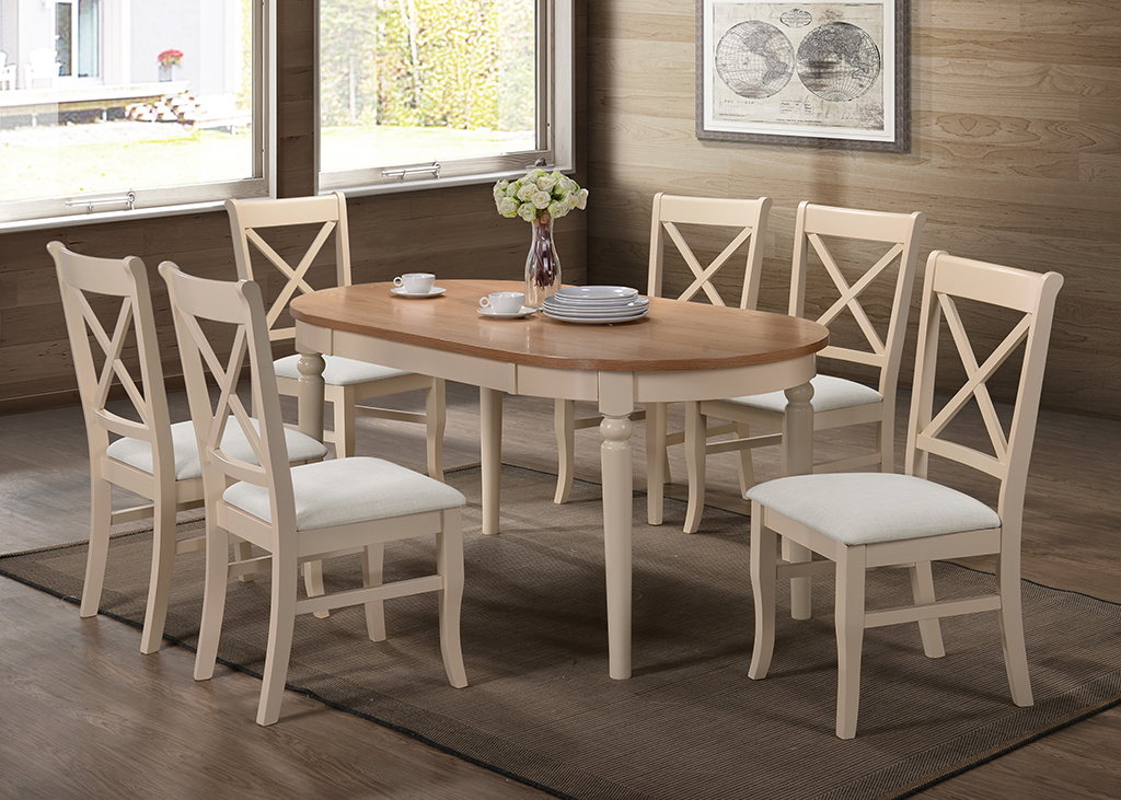 Orly Oval Dining Set With 6 Chairs Hj Furniture Orly Oval Dining Set With 6 Chairs Sets