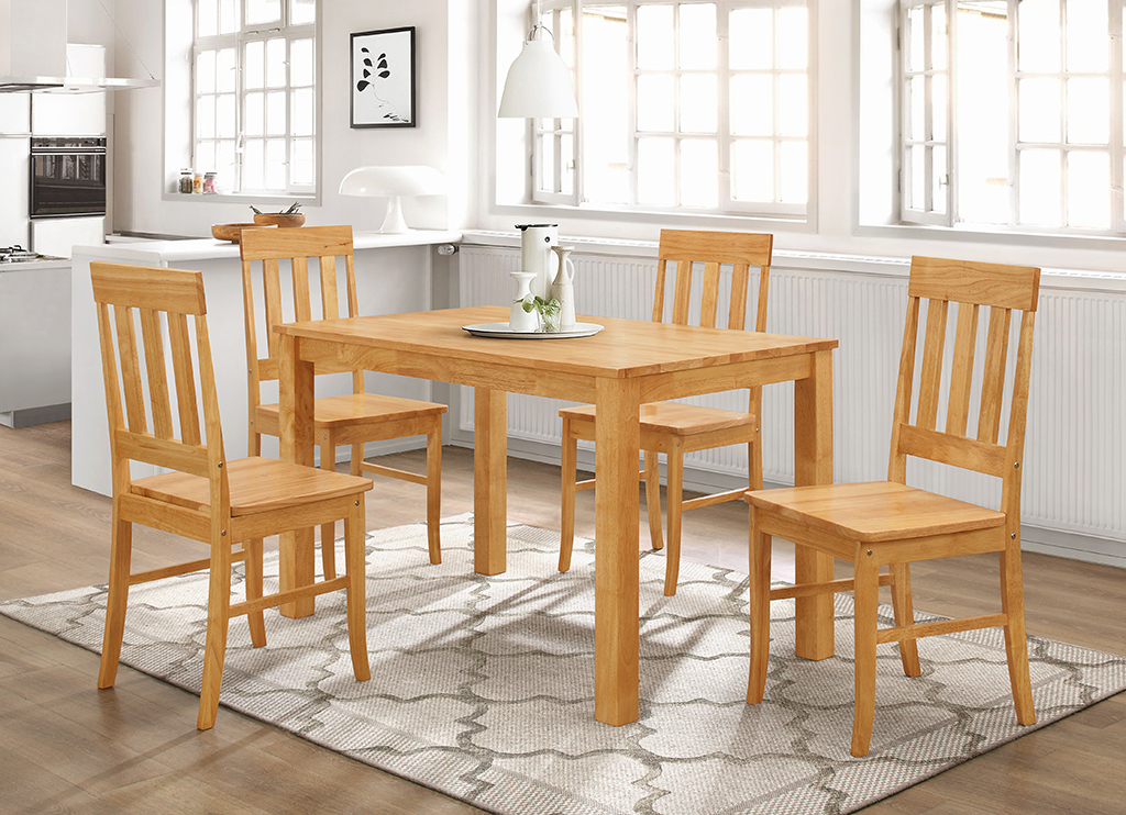 Milton 4 Light Maple Set Hj Furniture, Light Maple Dining Table And Chairs Set
